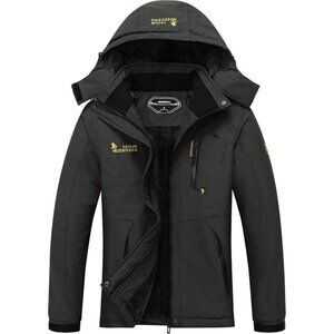 Women's DarkGrey Waterproof Ski Jacket Warm Winter Snow Hooded Coat Shell